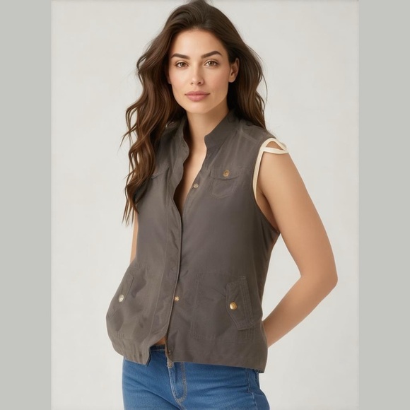Kiodoro Women’s Utility Vest in Slate Gray Size M | Lightweight Casual Outerwear - Picture 3 of 3